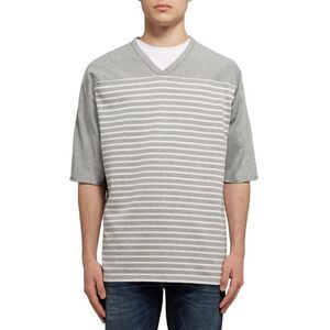 Nonnative Mens Trainer Striped Cotton-Jersey Oversize T-Shirt Small (1) Stone
